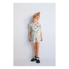 the new society - Oia Organic Cotton Short-Sleeve Heart Sweater | Off-White
