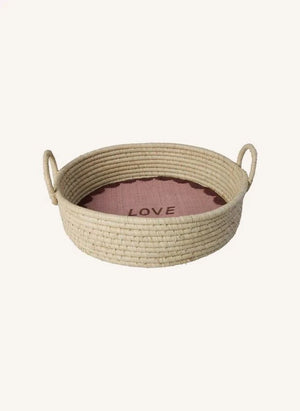 Arroz - "Amor" Cesta de Almacenamiento de Rafya