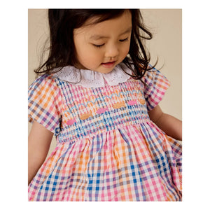 Goldie + Ace - Plissiertes Kleid Carreaux | Blau