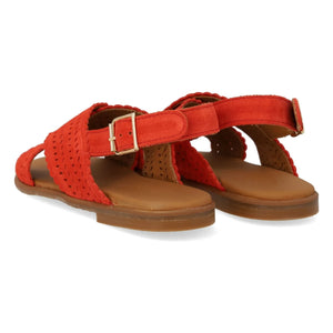 Angulus - Feston Cross Wildleder Sandalen | Koralle