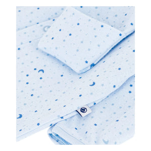 Petit Bateau - Pijama de dormir de algodón orgánico con estrellas | Azul claro