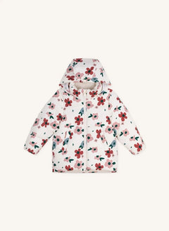 Petit Bateau - Çiçek Desenli Şişme Mont | Ekru