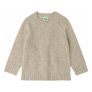 FUB - Plain Lambswool Sweater | Heather Beige