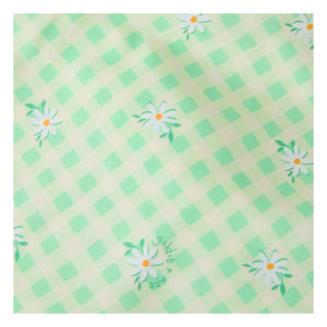 Goldie + Ace - Gathered Swimsuit Top with Checkered Pattern | Green