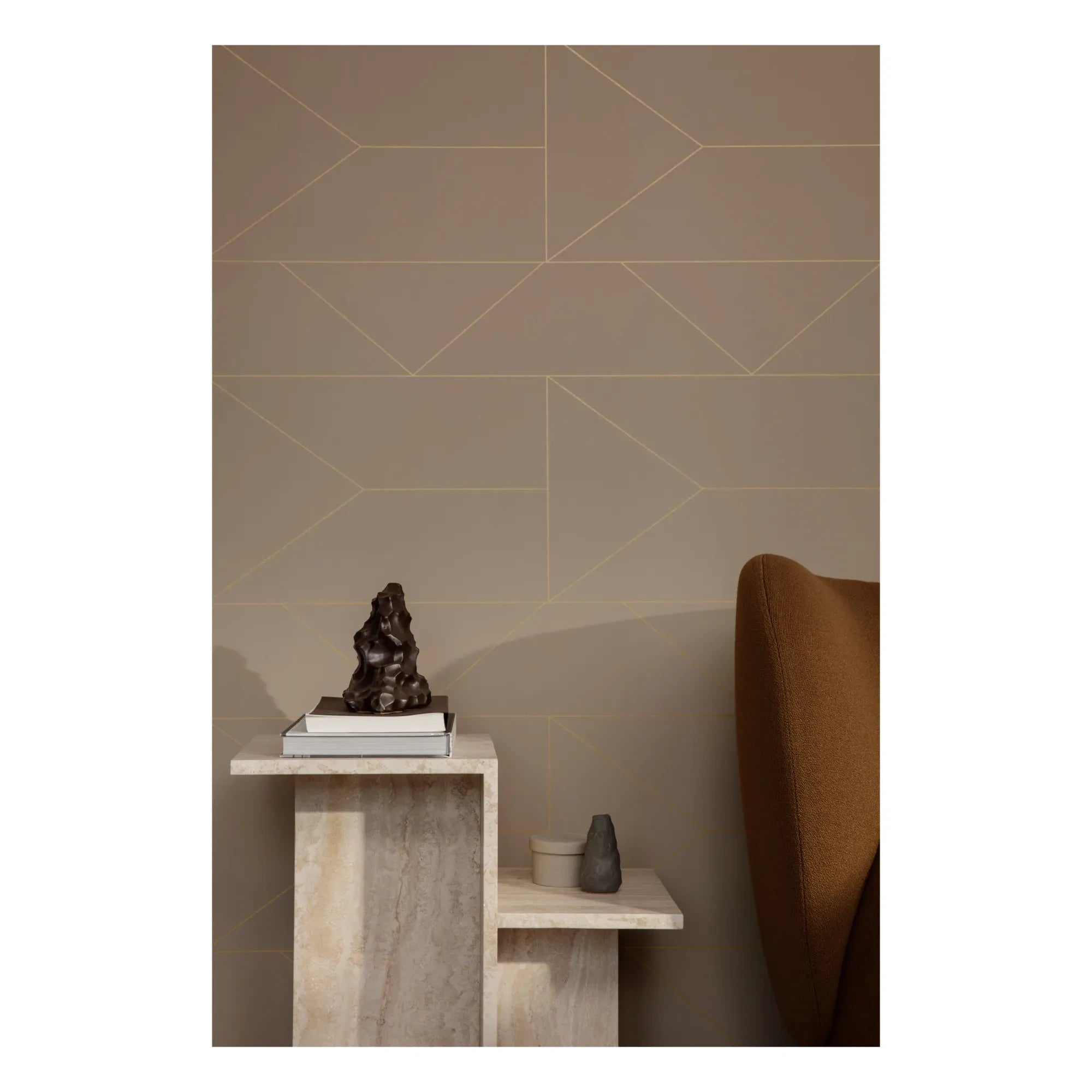 Ferm Living - Ayırt Edici Traverten Yan Sehpa | Bej