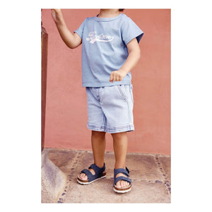 Bonton - Kısa Lyon Chambray | Kot mavisi