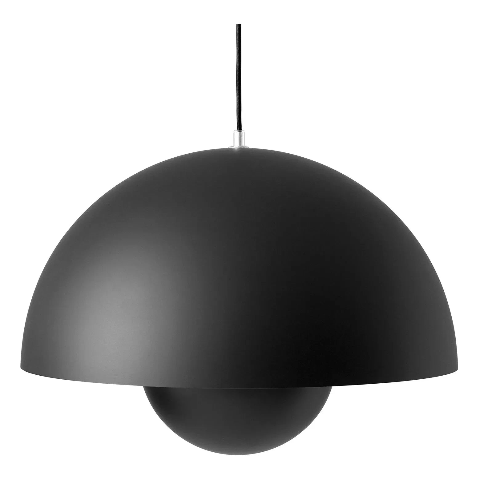 & Tradition - Flowerpot VP2 Sarkıt Lamba, Verner Panton, 1968 | Siyah