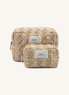 Editions Aimable - Kosmetiktasche Toskana | Noisette Vichy Baumwolle