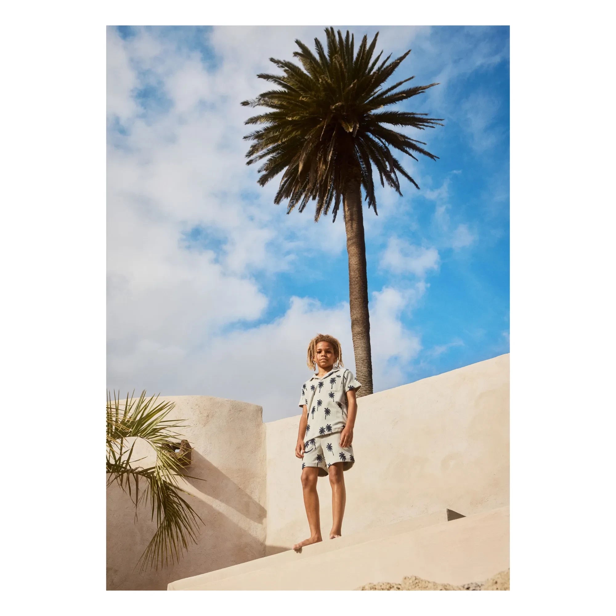 Molo - Polo de textura de toalla Randel Palm | Gris
