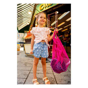 Louis Louise - Shorts vaqueros Andrea con flores | Azul claro