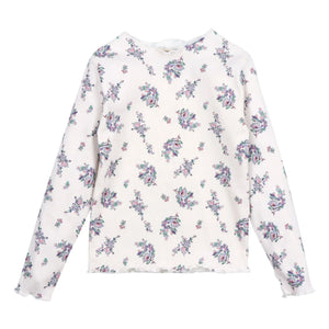 the new society - Floral ribana Tişört | Bej