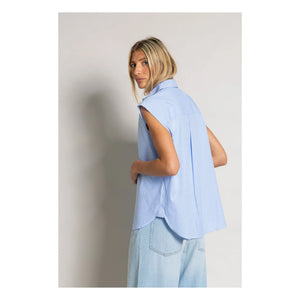 Smallable Woman - Laura Çizgili Kolsuz Gömlek | Açık Mavi