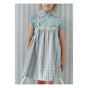 Soor Ploom - Sundae Organic Cotton Gathered T-Shirt | Ice Blue