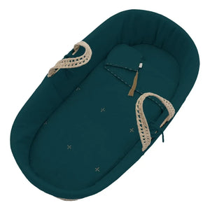 Numero 74 - Organic Cotton Bedding Set for Moses Basket | Teal Blue S022