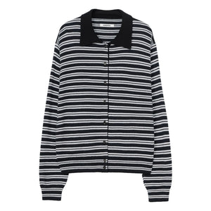 Cordera - Çizgili Merino Yün Polo Shirt | Lacivert