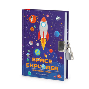 Legami - Secret Diary with Padlock and Illustrated Hard Cover - Space - My Secret Diary