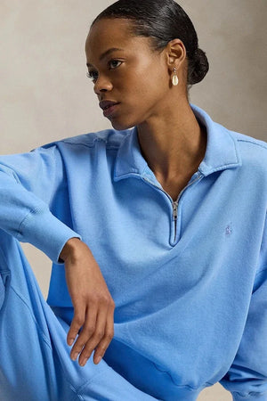 Polo Ralph Lauren kadın pamuklu fermuarlı sweatshirt