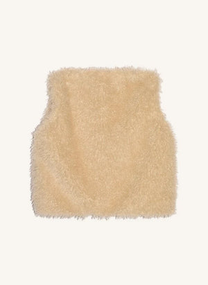 Hundred Pieces - Joyce Giacca in pelliccia senza maniche | Beige
