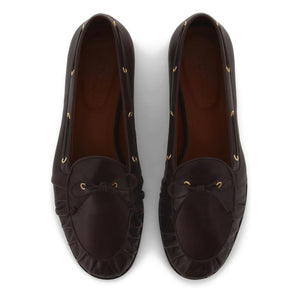 Socque Paris - Como Leder Pantoffel | Schokolade