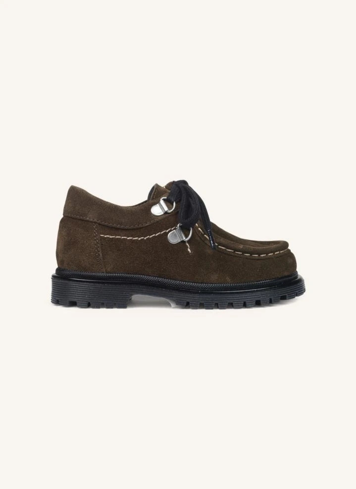 Angulus - Mocasines de ante con cordones | Caqui