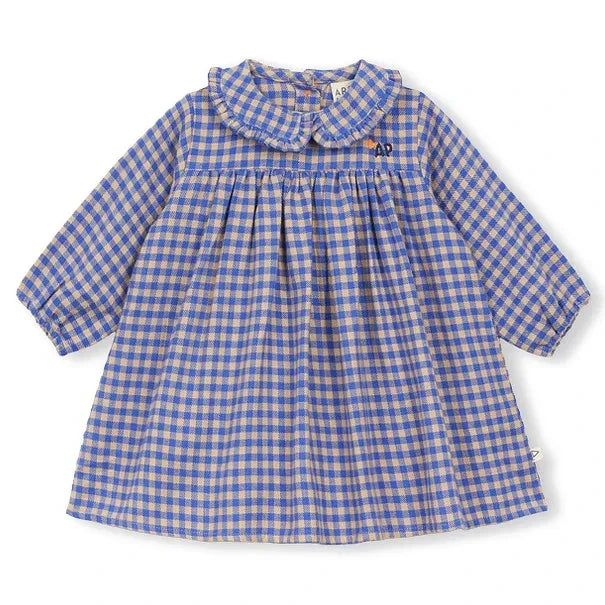Arsène et Les Pipelettes - Vestido Vichy de Algodón Orgánico para Bebés | Azul