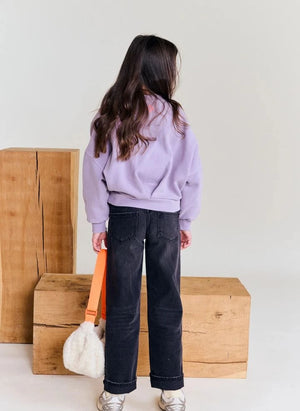 AO76 - Lila Geri Dönüştürülmüş Pamuklu Sweatshirt