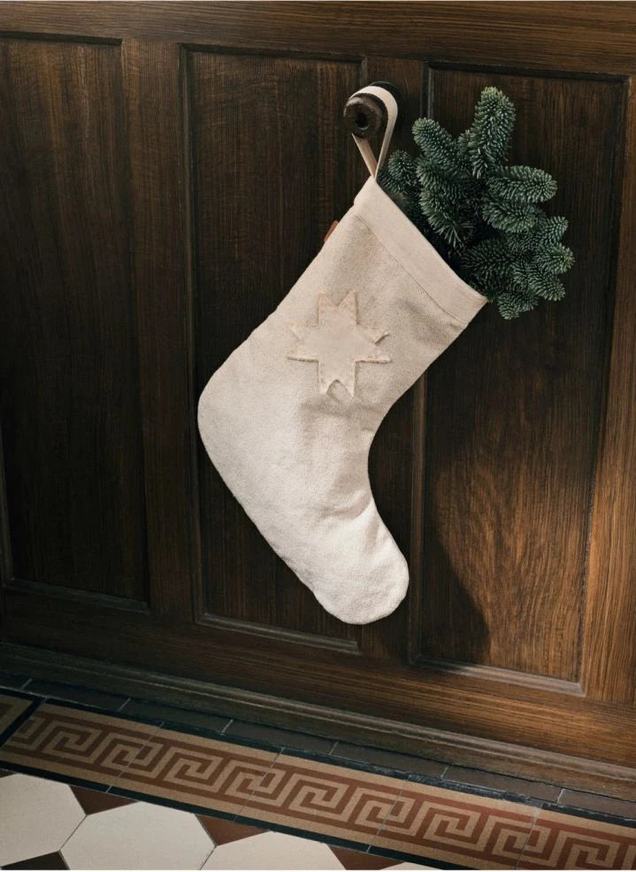 Ferm Living - Vela organik pamuklu yılbaşı çorabı | Bej