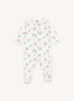 Petit Bateau - Uyku Tulumu Dogs Organik Pamuk | Beyaz
