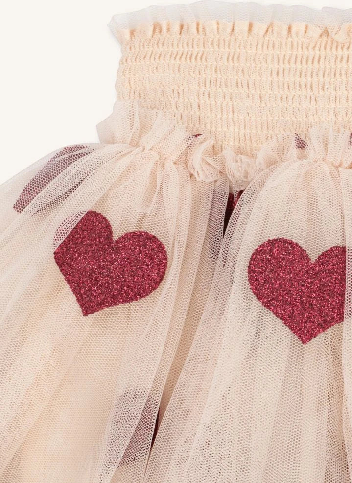 Konges Sløjd - Heart-Detail Recycled Fiber Tulle Skirt | Pale Pink