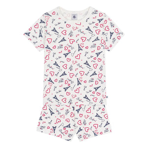 Petit Bateau - Pyjama Short Paris | Weiß