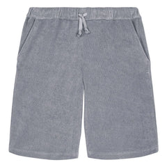 Studio Bohème - Pantalón corto de toalla de algodón orgánico Basile | Azul grisáceo