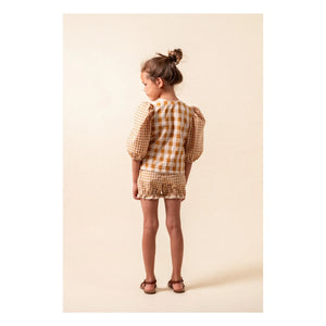 birinit - Shorts de Vichy de algodón orgánico | Caramelo