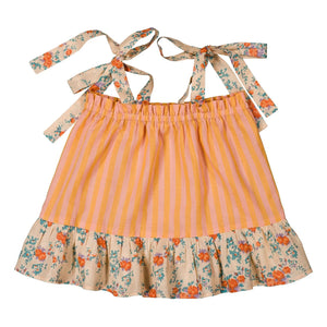 Louis Louise - Zoya Gestreiftes Oberteil mit Blumenmuster | Orange