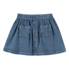 Emile et Ida - Çizgili Denim Etek | Mavi