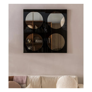 The Socialite Family - Black Lacquered and Bronzed Wooden Mirror Letizia | Black