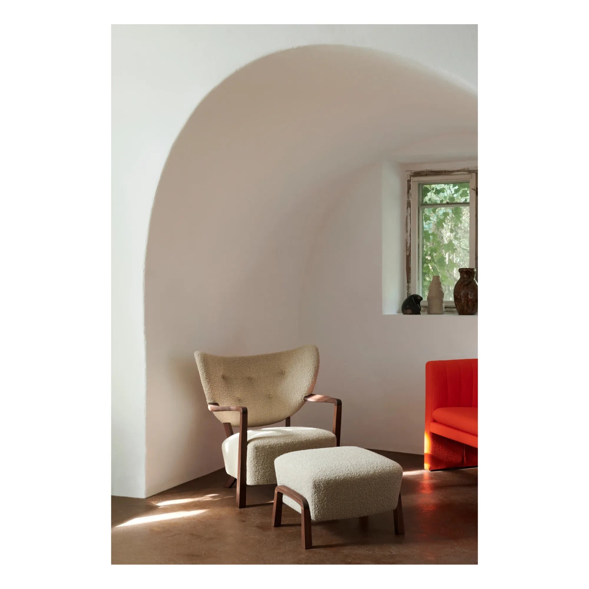 & Tradition - Wulff ATD2 Lounge Sandalye - Ceviz Ağacı Çerçeve | Fildişi