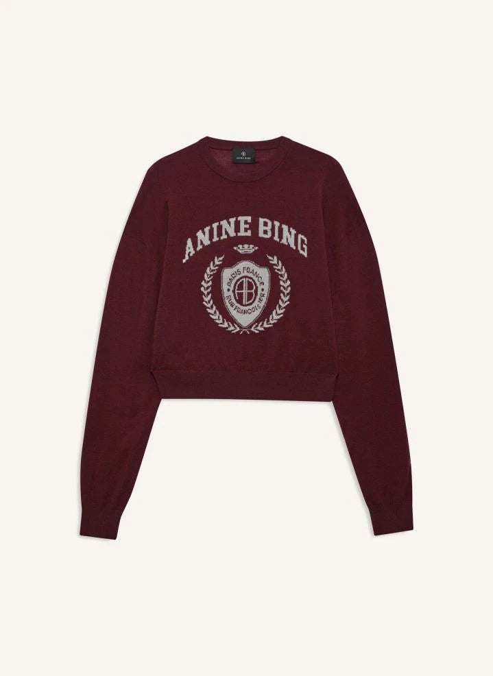 Anine Bing - Sweat Mia Merino yün | Bordo