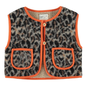 Piupiuchick - Leopar Sherpa Kolsuz Ceket | Bej