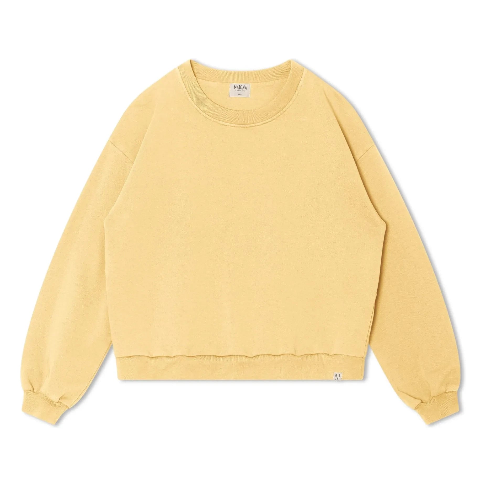 Matona - Organik pamuk düz sweatshirt | Açık sarı