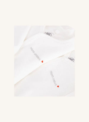 Petit Bateau - 2’li Kadife Organik Pamuk Pijama Takımı | Beyaz