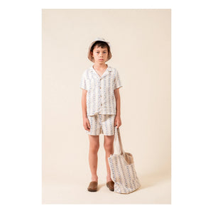 birinit - Sariñena Blumen Tasche Bio-Baumwollhemd | Elfenbein