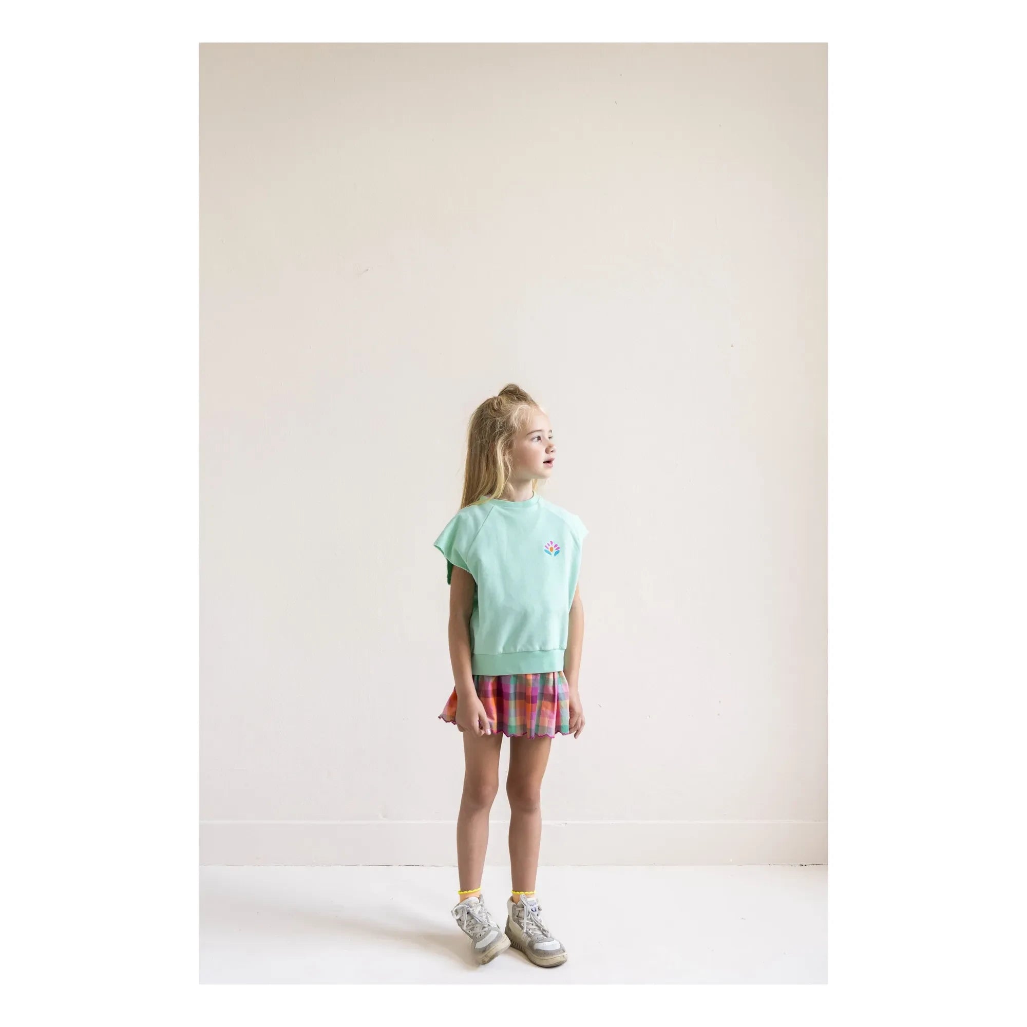 Jenest - Joey organik pamuklu kolsuz sweatshirt | Turkuaz