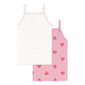 Petit Bateau - 2er-Pack Herz-Unterhemden | Rosa