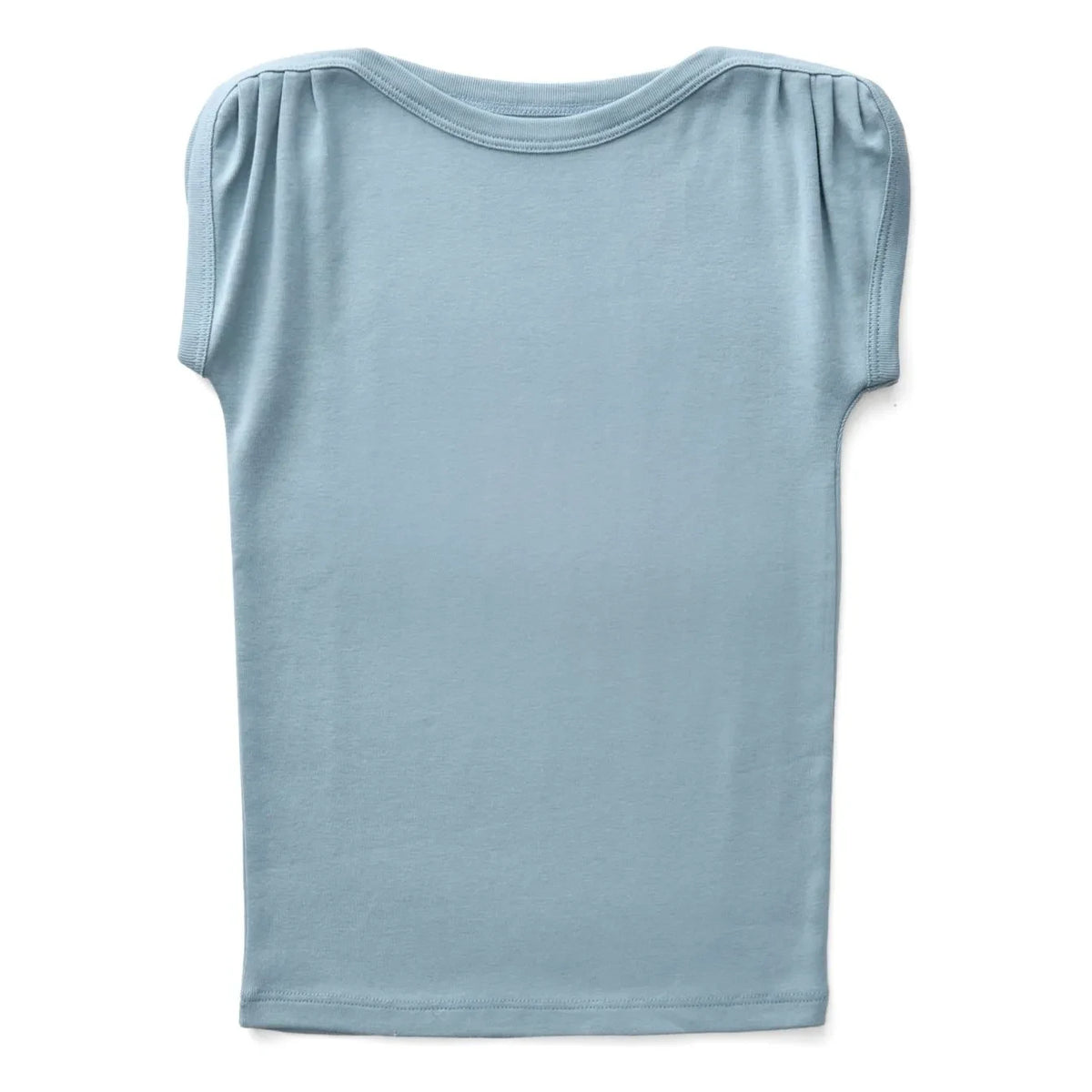 Soor Ploom - Sundae Organic Cotton Gathered T-Shirt | Ice Blue