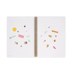 Legami - A4 Lined Notizbuch mit Illustrated Hard Hülle - Sushi Cat - Jotter - Spiral-Bound