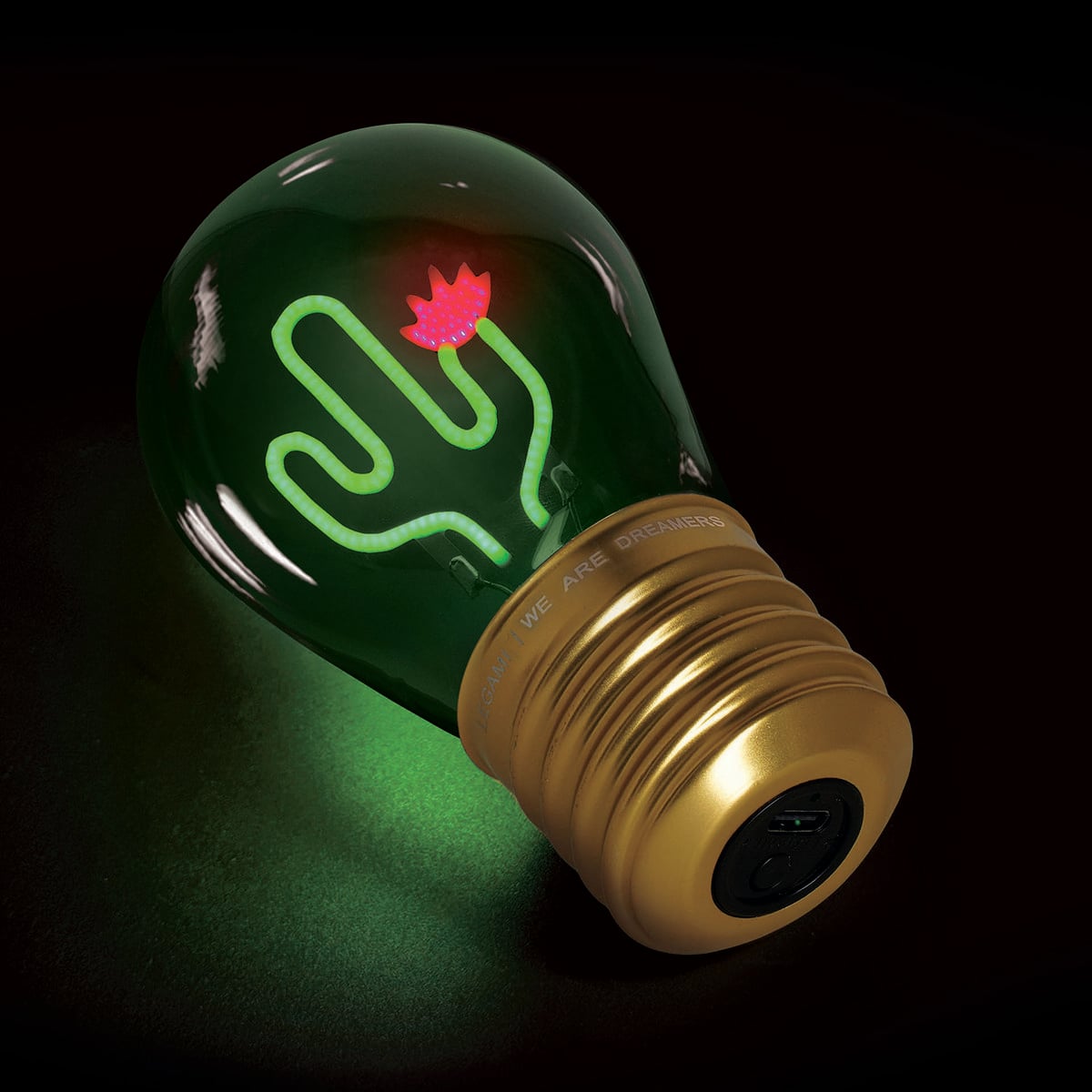Legami - زخرفي Lightbulb-Shaped Table Lamp - Cactus - Bulb Fiction