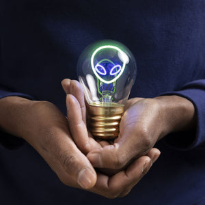 Legami - Dekorative Lightbulb-Shaped Table Lamp - Alien - Bulb Fiction