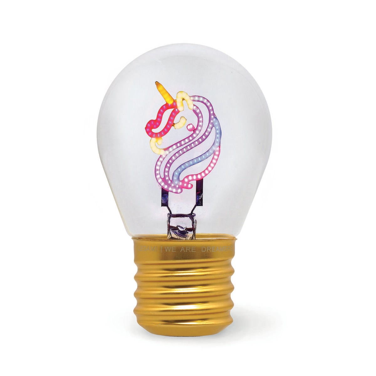 Legami - Dekoratif Lightbulb-Shaped Table Lamp - Tek Boynuzlu At - Bulb Fiction