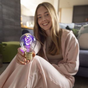 Legami - Dekoratif Lightbulb-Shaped Table Lamp - Tek Boynuzlu At - Bulb Fiction