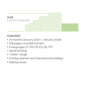 Legami - 13-Month Desk Planner 2027 - Sunset Vibes